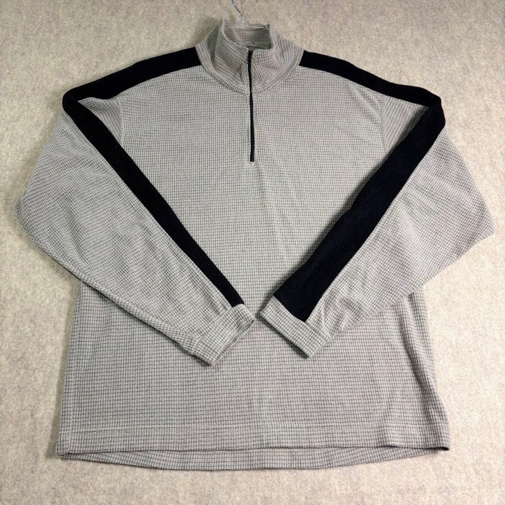 Timberland Fleece Pullover Mens Large Grey Polyester 1/4 Zip Polartec Outdoor L